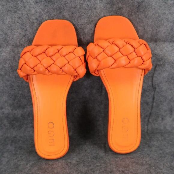 Ego Shoes Womens 39 Sandals Slides Woven Strap Slip On Casual Orange Square Toe - Picture 6 of 12
